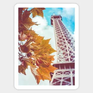 Retro Eiffel Tower In The Fall Sticker